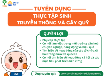 TUYỂN DỤNG THỰC TẬP SINH TRUYỀN THÔNG VÀ GÂY QUỸ