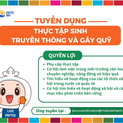 TUYỂN DỤNG THỰC TẬP SINH TRUYỀN THÔNG VÀ GÂY QUỸ