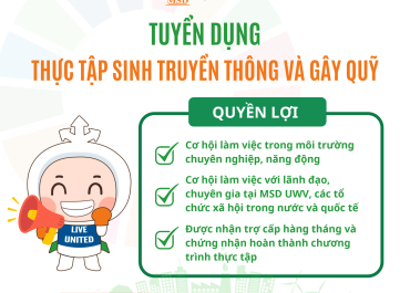 TUYỂN DỤNG THỰC TẬP SINH TRUYỀN THÔNG VÀ GÂY QUỸ